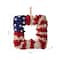Glitzhome&#xAE; 19&#x22; American Flag Square Fabric Wreath